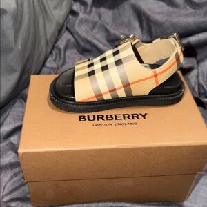 Burberry Kids Check Pattern Sandals